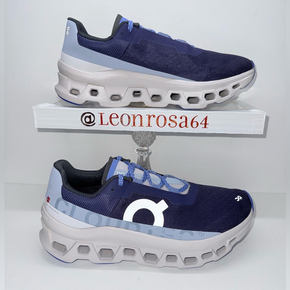 On Running Women's Athletic Shoes - Dark Blue and Light Gray